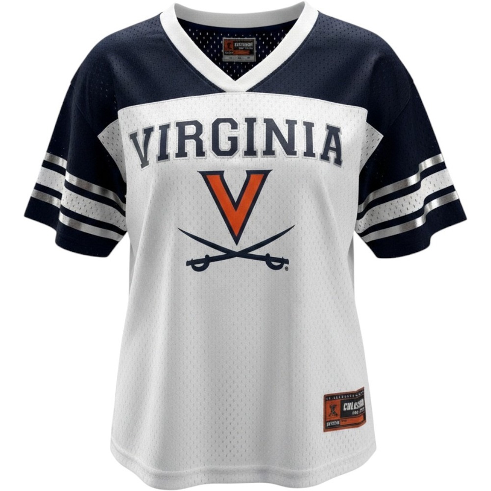 Colosseum Virginia Cavaliers Womens Mesh Jersey Shirt NCAA Navy White Large NEW